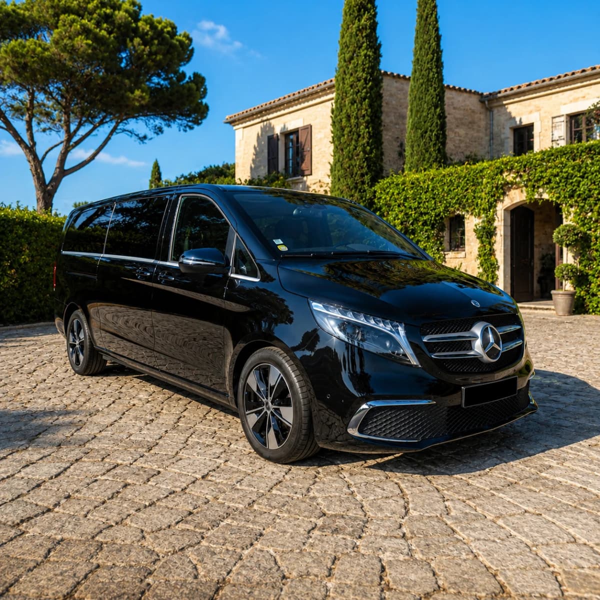 Van Mercedes VTC pour transfert Marseille-Provence Aéroport Saint-Tropez